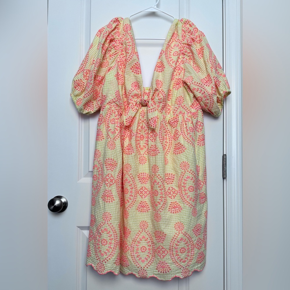 NWT Lilly Pulitzer Sarafina Babydoll Dress - Size 16 - Yellow Gingham/Seersucker